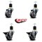 Service Caster 3'' Thermoplastic Rubber Wheel Swivel 1-7/8'' Expanding Stem Caster Set 2 Brakes, 4PK SCC-EX20S314-TPRB-2-PLB-2-178 - alternate 2